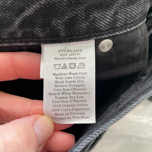 Everlane The '90s Cheeky High Rise Waist Denim Acid Wash Casual Jeans Black 29 - Picture 7 of 8